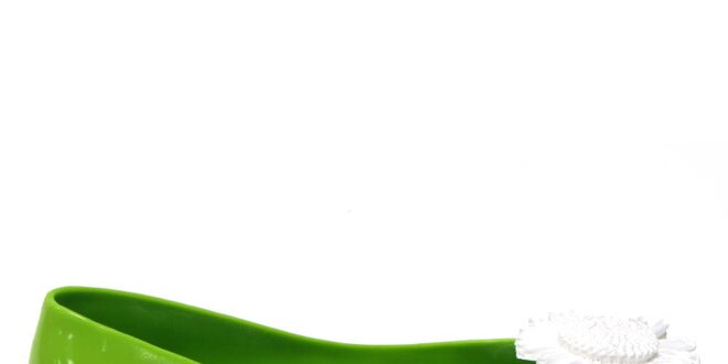 Dámske zelené baleríny so slnečnicou Favolla