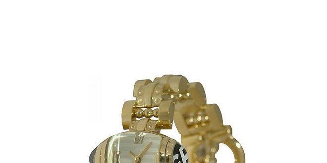 Dámske zlaté náramkové hodinky Gianfranco Ferré s bielym ciferníkom
