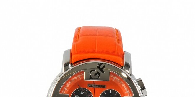 Dámske oceľové hodinky Gianfranco Ferré s oranžovým remienkom