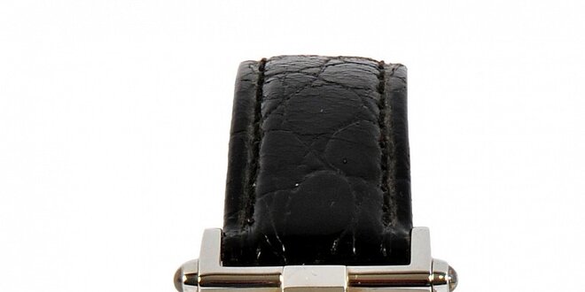 Dámske oceľové hodinky Gianfranco Ferré s čiernym koženým remienkom