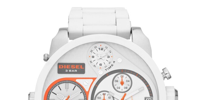 Pánske biele hodinky Diesel s multifunkčným ciferníkom
