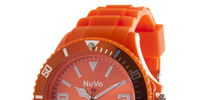Oranžové analógové hodinky NuVo