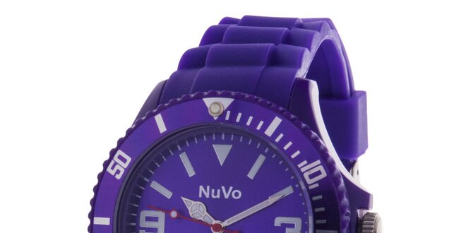Fialové analógové hodinky NuVo