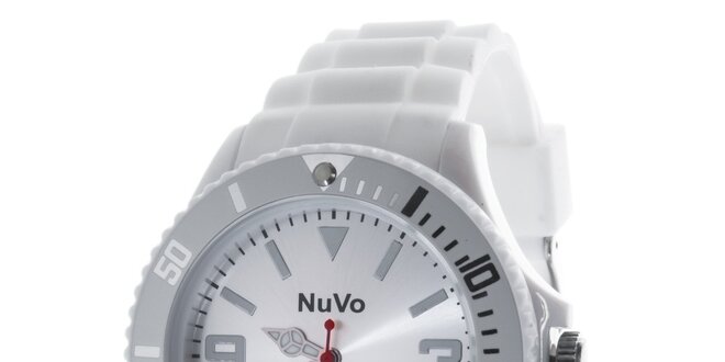 Biele analógové hodinky NuVo