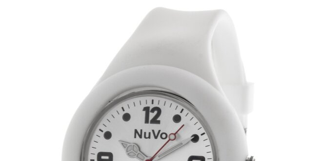 Biele hodinky s hladkým remienkom NuVo