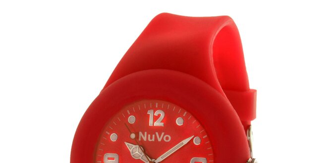 Červené hodinky s hladkým remienkom NuVo