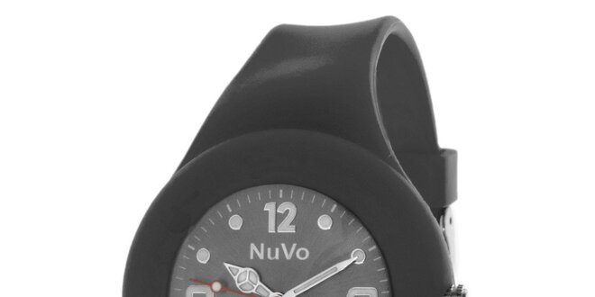 Šedé hodinky s hladkým remienkom NuVo