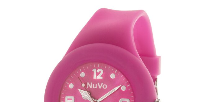 Ružové hodinky s hladkým remienkom NuVo