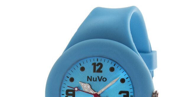 Modré hodinky s hladkým remienkom NuVo