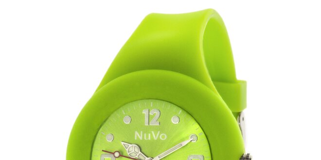 Svetlo zelené hodinky s hladkým remienkom NuVo