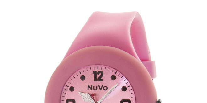 Svetlo ružové hodinky s hladkým remienkom NuVo