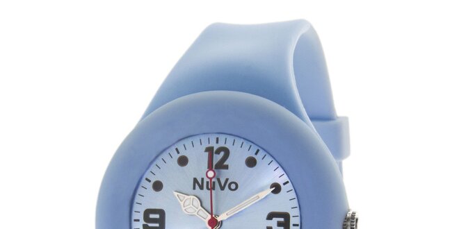 Svetlo modré hodinky s hladkým remienkom NuVo