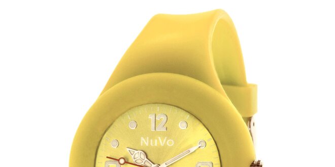 Žlté hodinky s hladkým remienkom NuVo