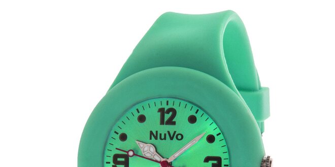 Zelené hodinky s hladkým remienkom NuVo