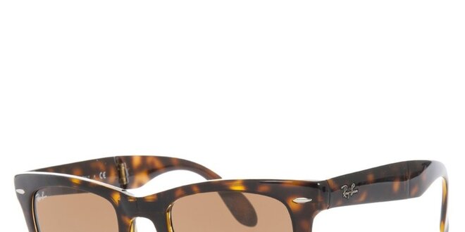 Hnedé slnečné okuliare so žíhaním Ray-Ban