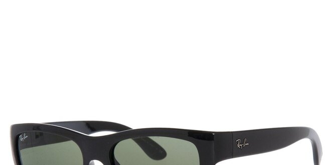 Čierne slnečné okuliare s tmavo zelenými sklami Ray-Ban