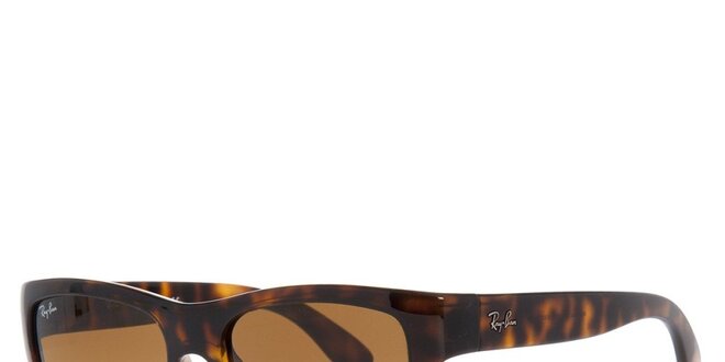Hnedé slnečné okuliare Ray-Ban s hnedými sklami a žíhaním