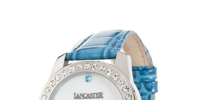 Dámske hodinky Lancaster s nápisom That's fine a modrým remienkom