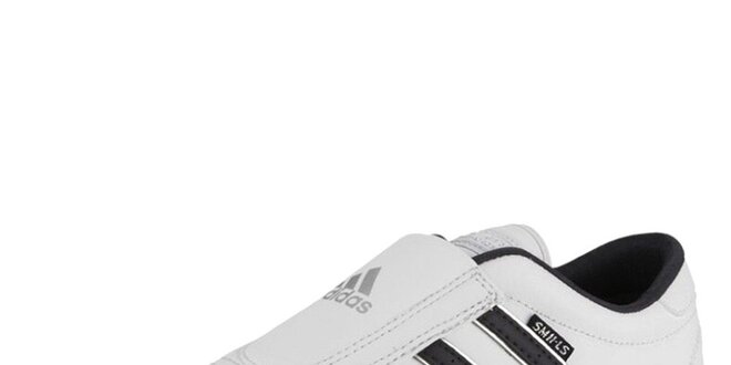 Pánske biele tenisky s čiernymi prúžkami Adidas