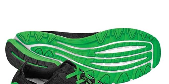 Pánske čierno-zelené topánky na behanie Adidas