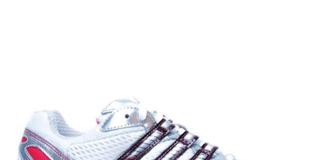 Dámske strieborné tenisky Adidas s ružovými pruhmi