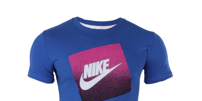 Pánske modré tričko s potlačou na hrudi Nike