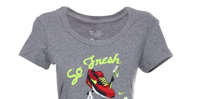 Dámske šedé tričko s teniskou Nike