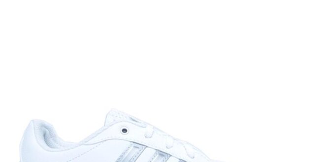 Dámske biele tenisky so striebornými detailmi Adidas