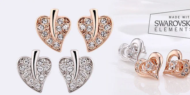 Pozlátené alebo ródiované náušnice Swarovski