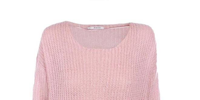 Dámsky ružový sveter s vreckami Kaffe