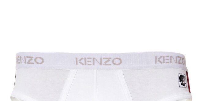 Pánske biele slipy Kenzo s ozdobnou výšivkou