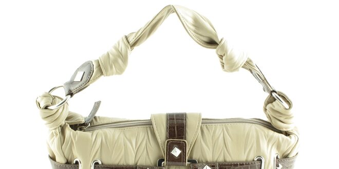Dámska béžovo-hnedá kabelka Rocawear s kovovými detailami