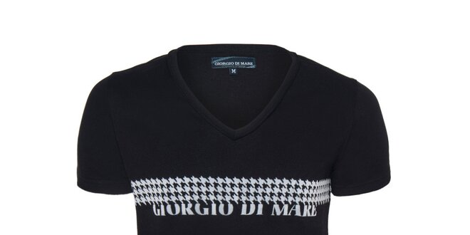 Pánske čierne véčkové tričko s potlačou Giorgio di Mare