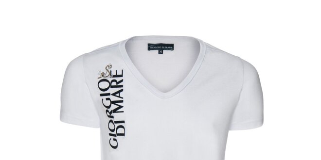 Pánske biele véčkové tričko s kotvičkou Giorgio di Mare