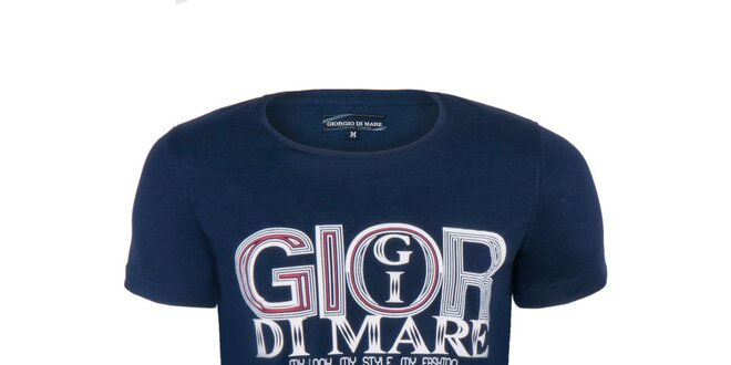 Pánske modré tričko s nápisom Giorgio di Mare