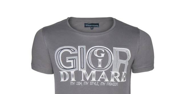 Pánske šedé tričko s nápisom Giorgio di Mare
