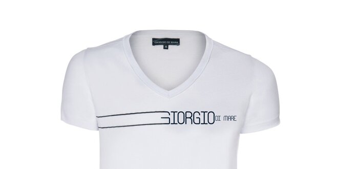 Pánske biele véčkové tričko Giorgio di Mare
