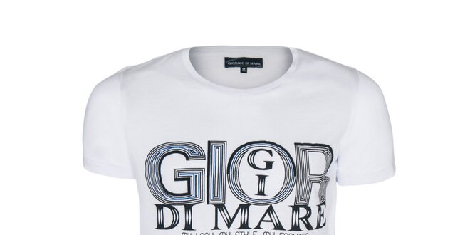 Pánske biele tričko s nápisom Giorgio di Mare