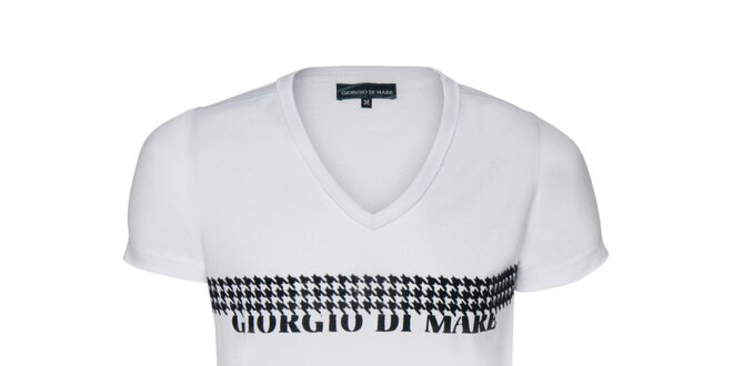 Pánske biele véčkové tričko s potlačou Giorgio di Mare