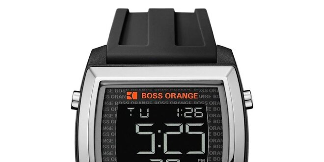 Pánske digitálne hodinky s čiernym remienkom Hugo Boss