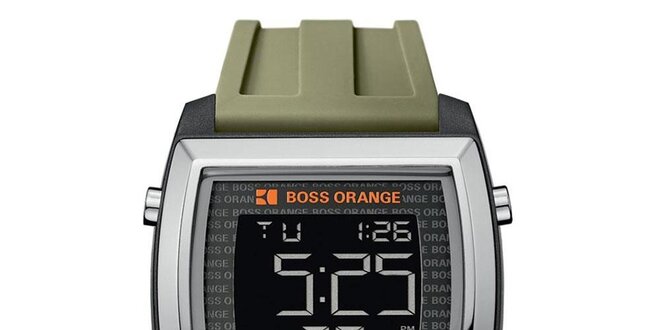 Pánske hodinky s olivovo zeleným remienkom Hugo Boss Orange