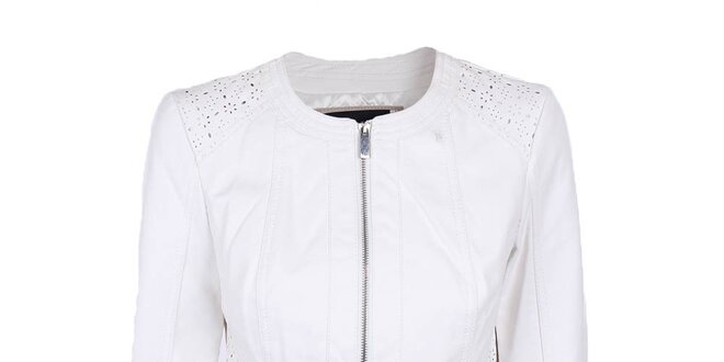 Dámska biela bunda s perforovaným vzorom Company&Co