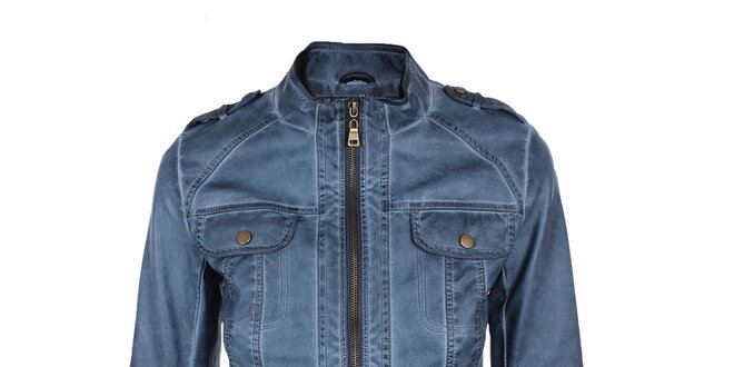 Dámska koženková bunda v modrej farbe Company&Co