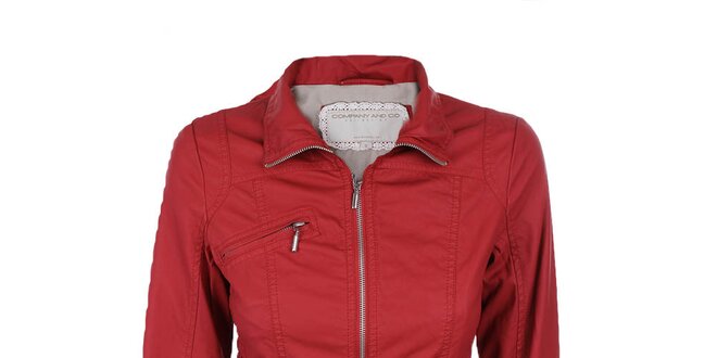 Dámska krátka červená bunda na zips Company&Co