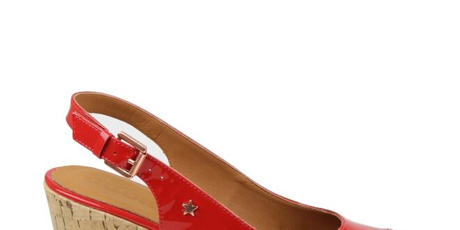 Dámske červené lakované topánky na kline Cubanas Shoes