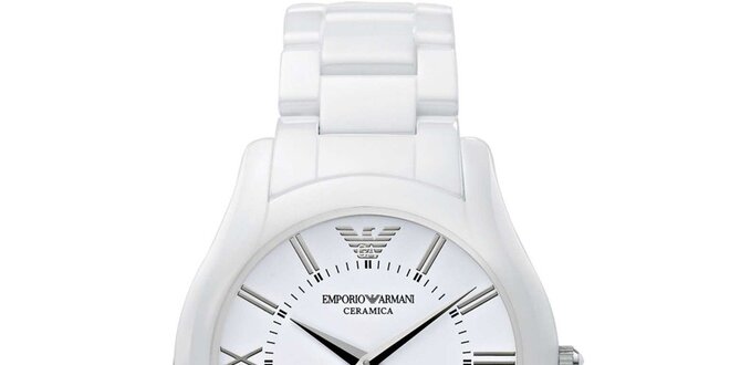 Dámske biele keramické hodinky Emporio Armani