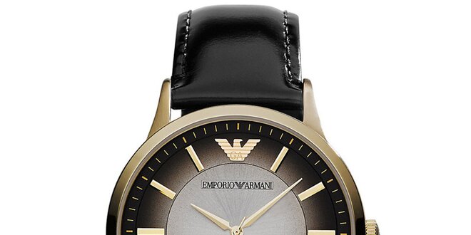 Pánske zlaté hodinky Emporio Armani s tieňovým ciferníkom