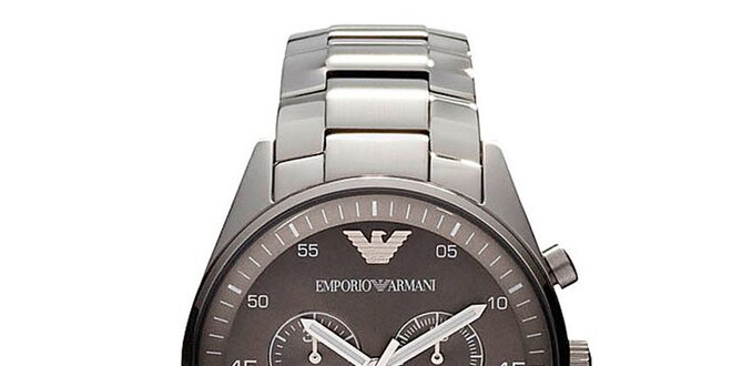 Pánske oceľové hodinky s dátumovkou Emporio Armani