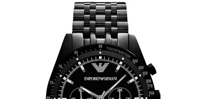 Pánske čierne hodinky Emporio Armani