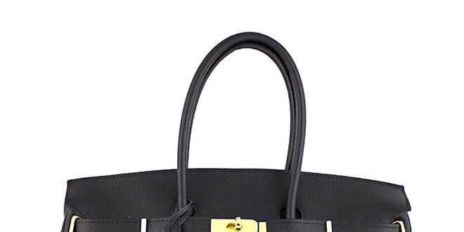 Dámska čierna kabelka so zámčekom Roberto Buono